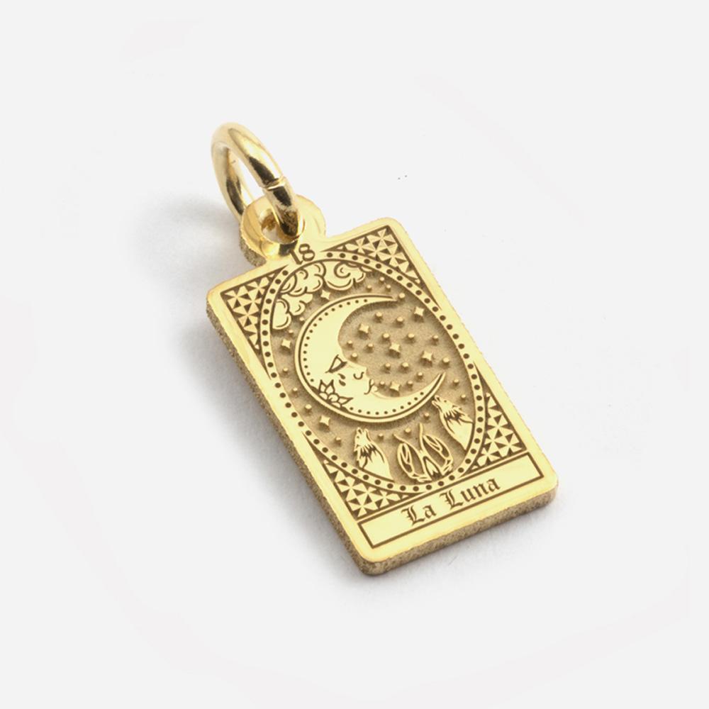 Tarot Card Pendant The Moon in Gold Silver - NOVE25