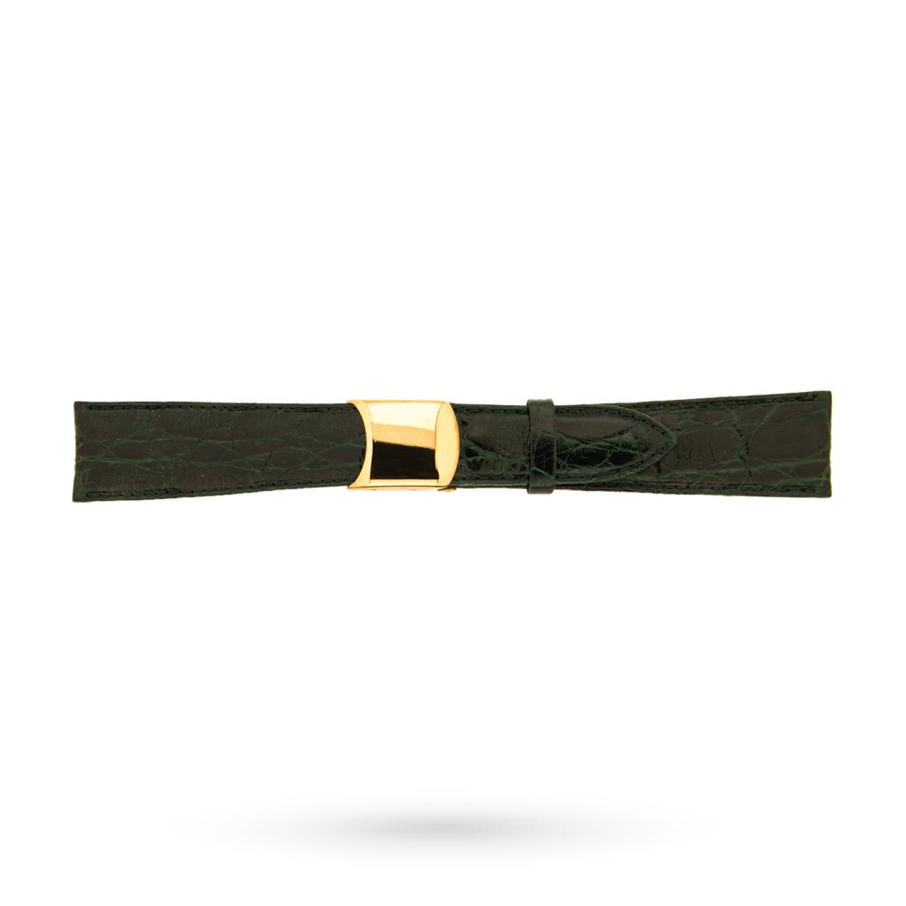 Green crocodile strap 20-16mm deployant buckle - BROS