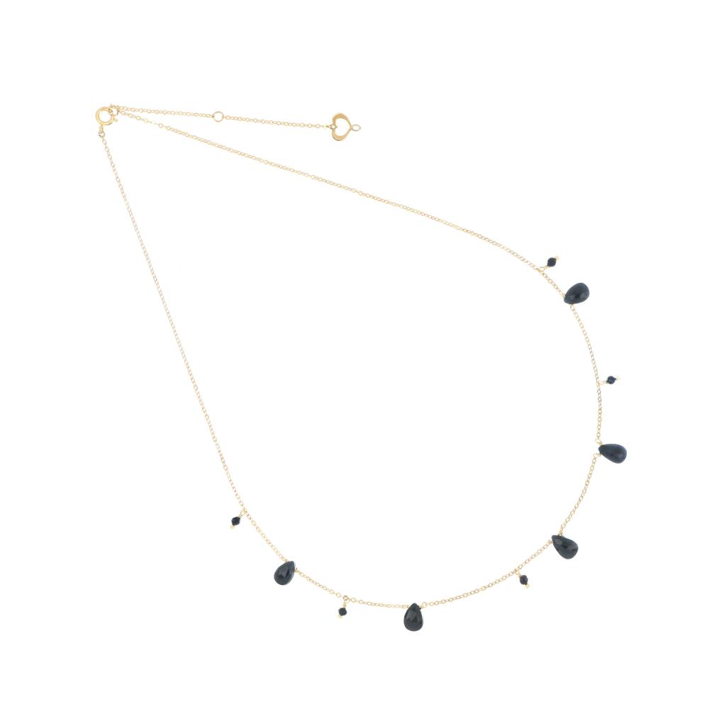 Maman et Sophie GCDRP5SP Black Spinel Drop Choker - MAMAN ET SOPHIE