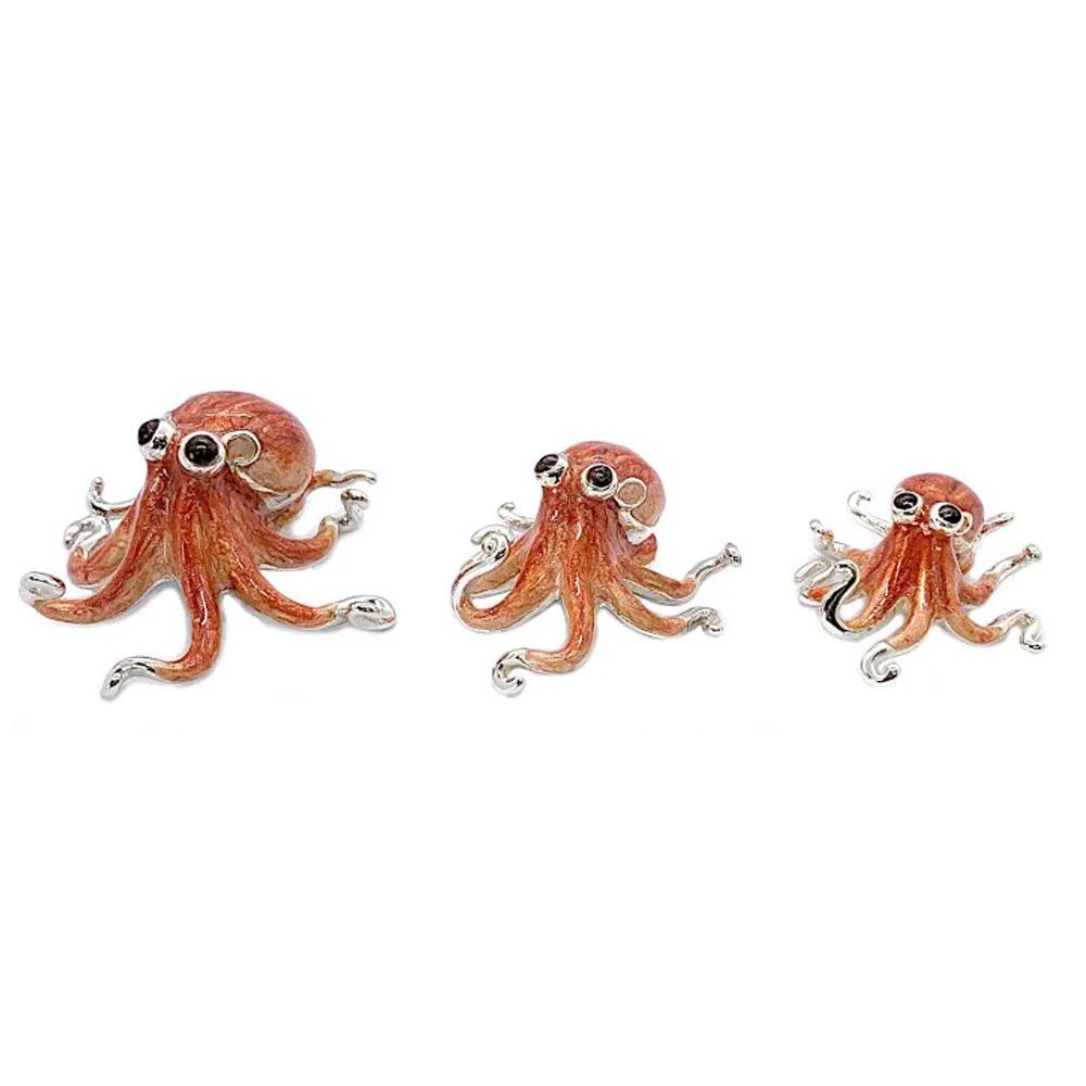 Family of 3 enameled octopuses ornament Saturno ST199 - SATURNO