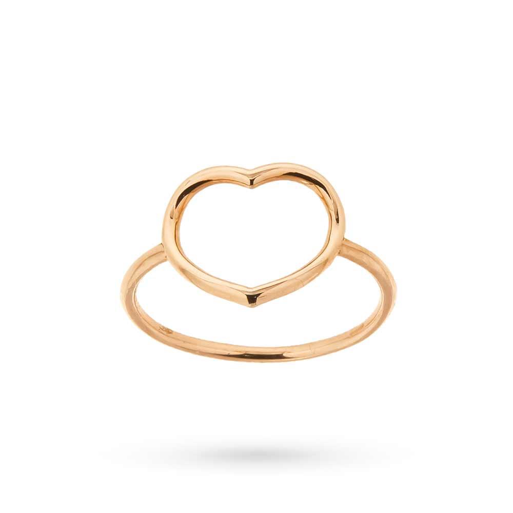 Heart Ring in 18kt Rose Gold Wire - CICALA