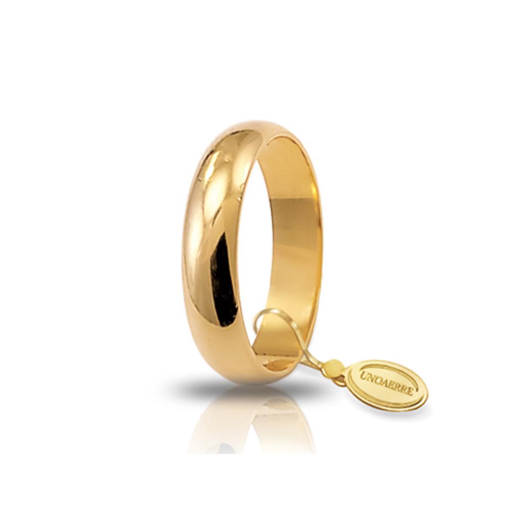 Wide yellow gold wedding ring Gr 5.00 - Mm 4.50 - UNOAERRE