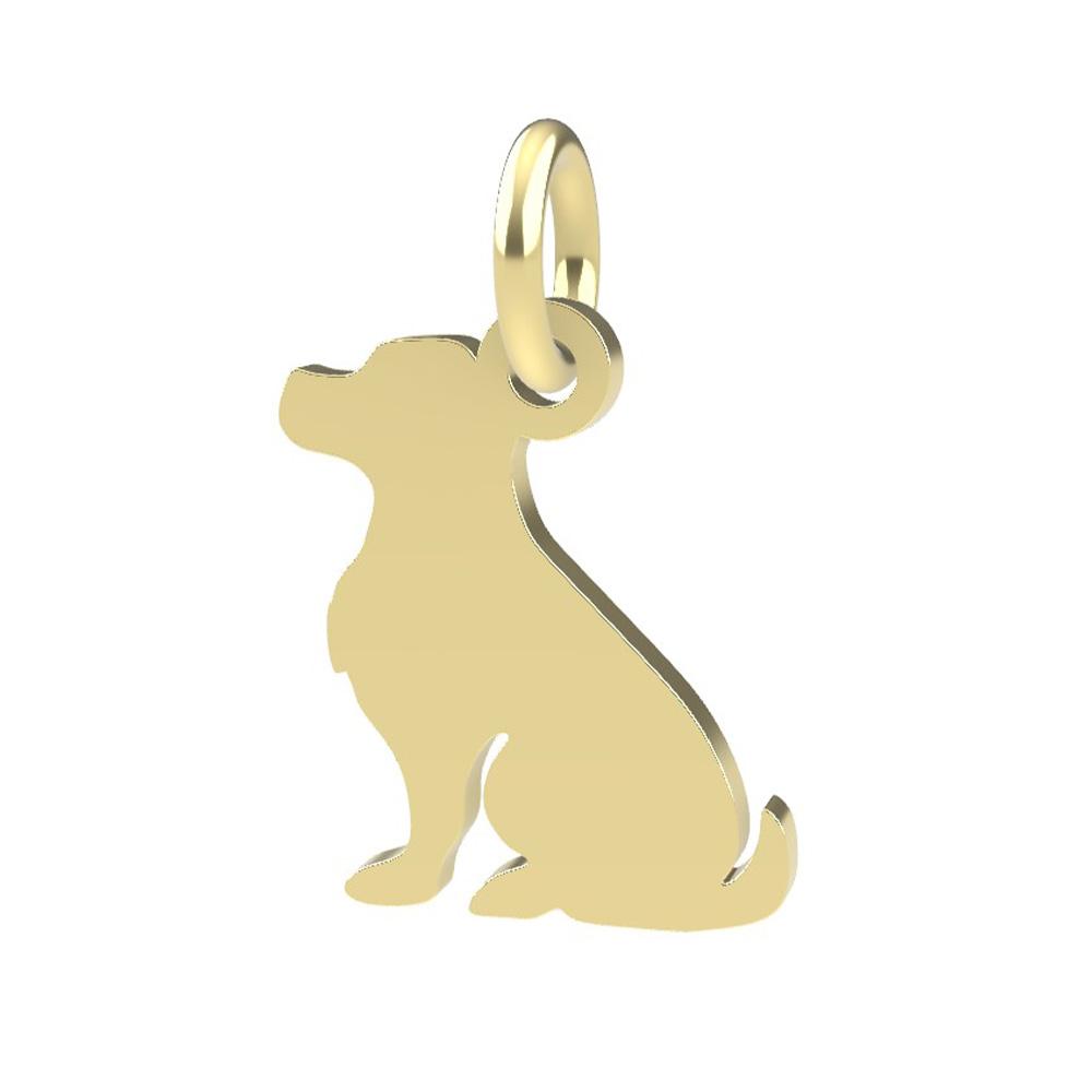 18kt yellow gold Sitting Dog pendant - DEDIE