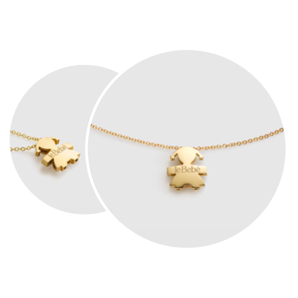 leBebe LBB901 necklace girl silhouette 18kt yellow gold - LE BEBE