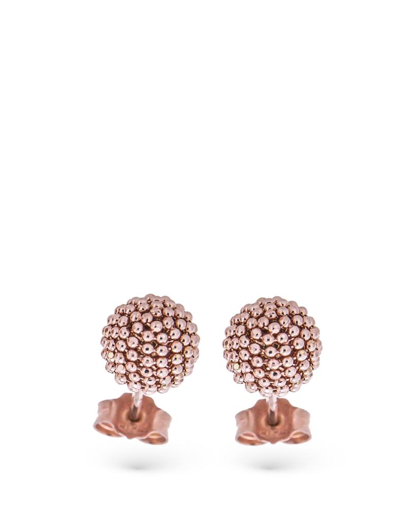 18kt rose gold stud earrings with sphere of spheres - LUSSO ITALIANO