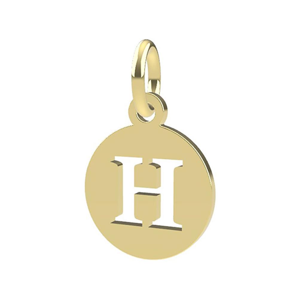 18kt yellow gold Letter H pendant - DEDIE