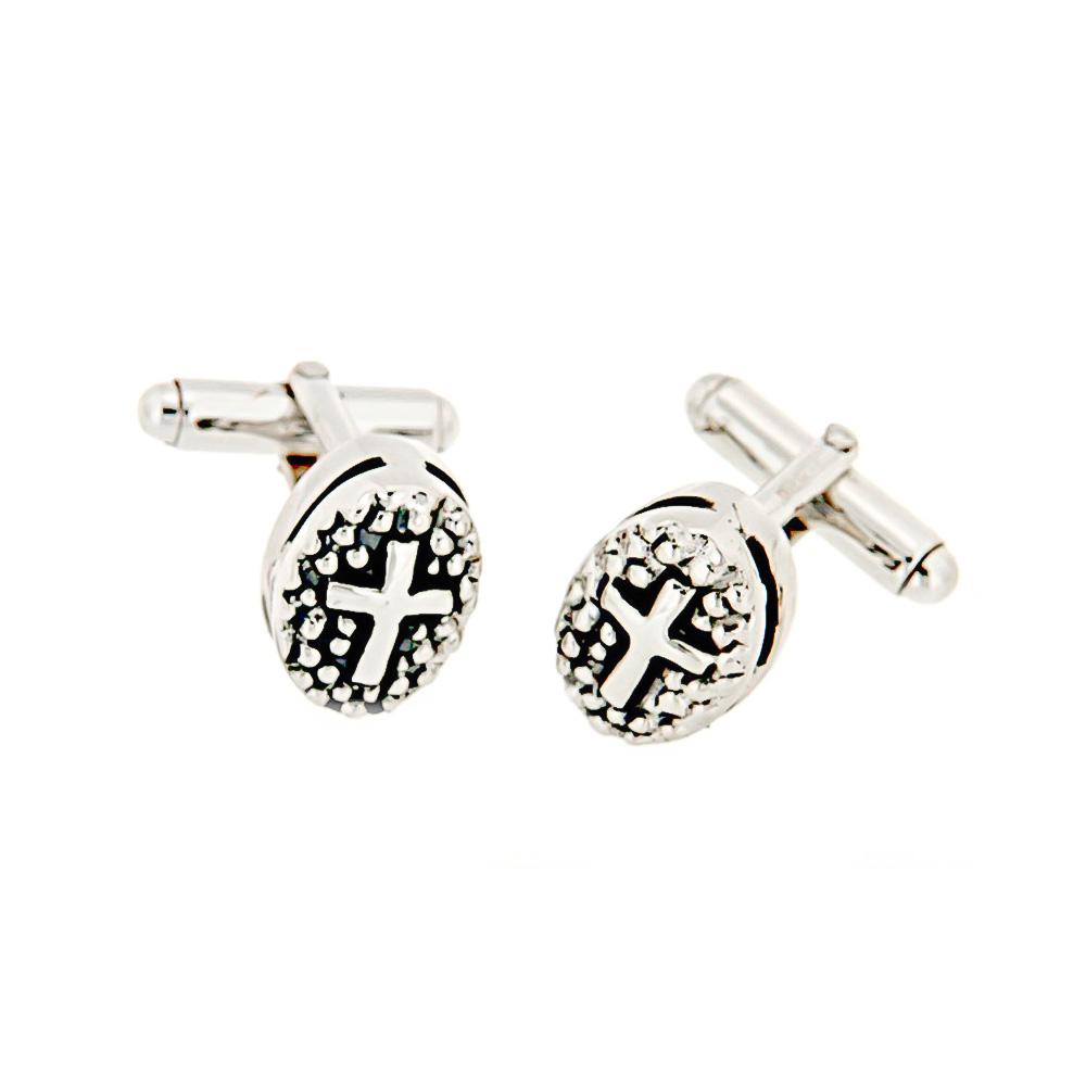 925 silver cross cufflinks - Italian craftsmanship - SATURNO