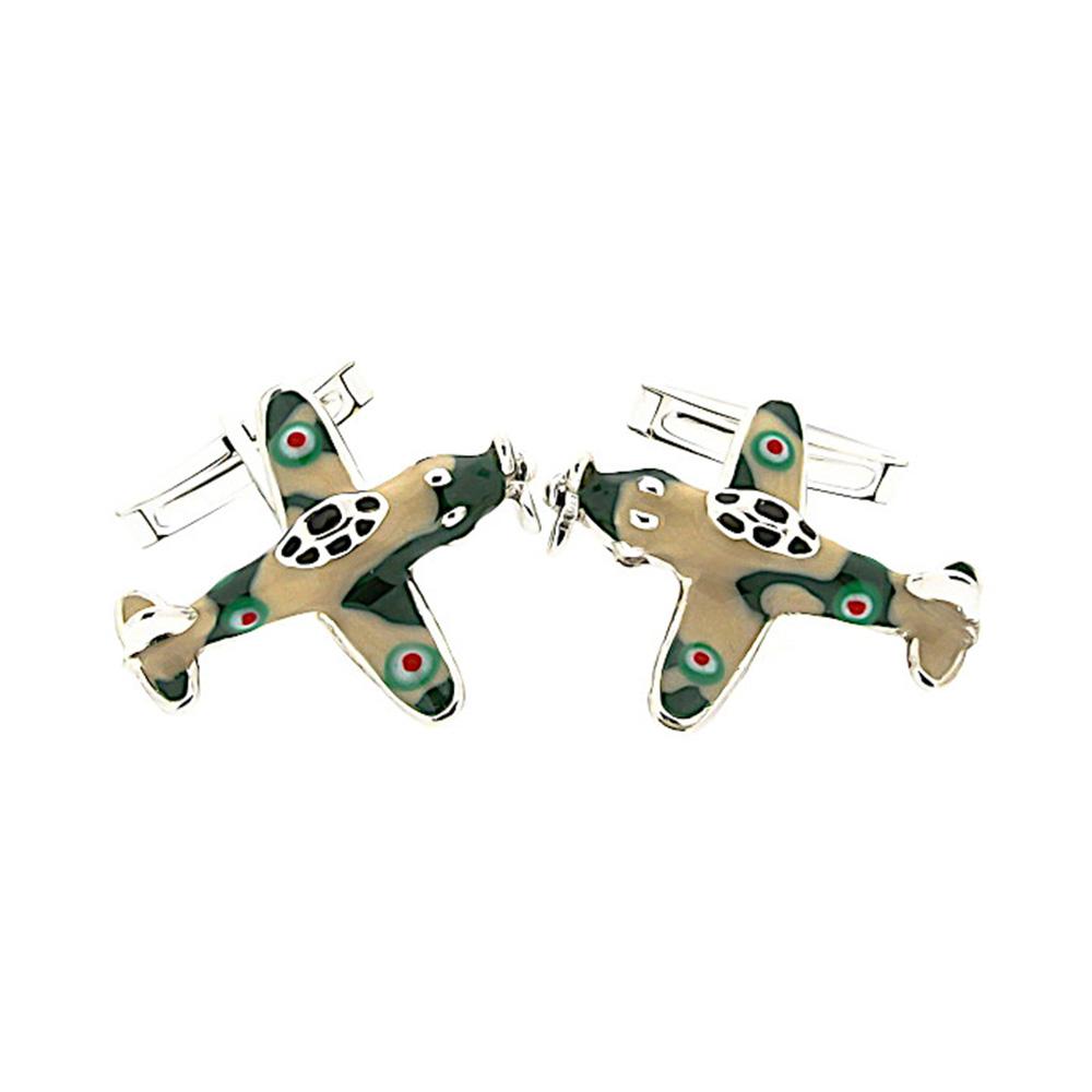 925 Silver Airplane Cufflinks - Italian Craftsmanship - SATURNO