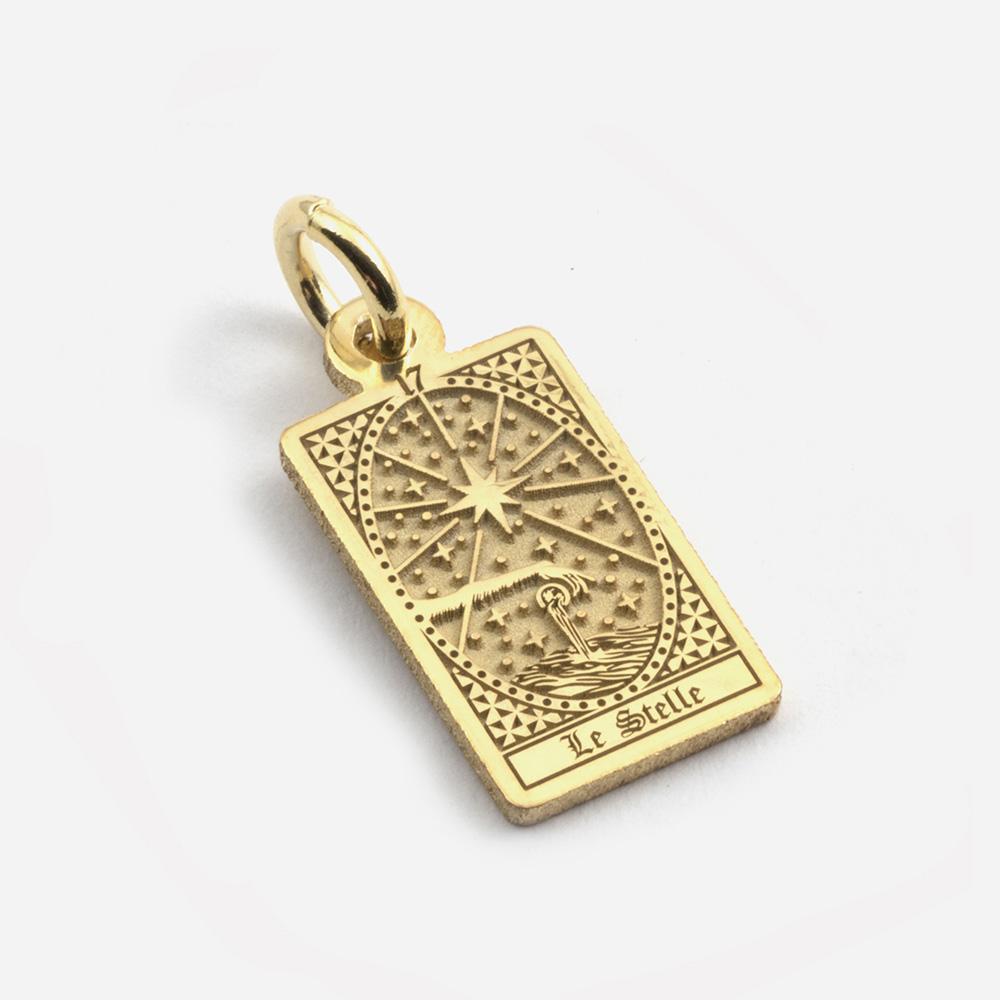 Tarot Card Pendant The Stars in Gold Silver - NOVE25