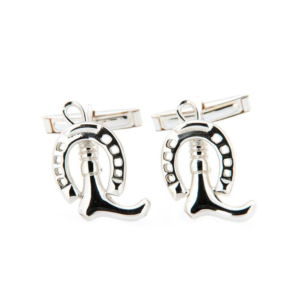 925 Silver Horseshoe Cufflinks - Handmade - SATURNO