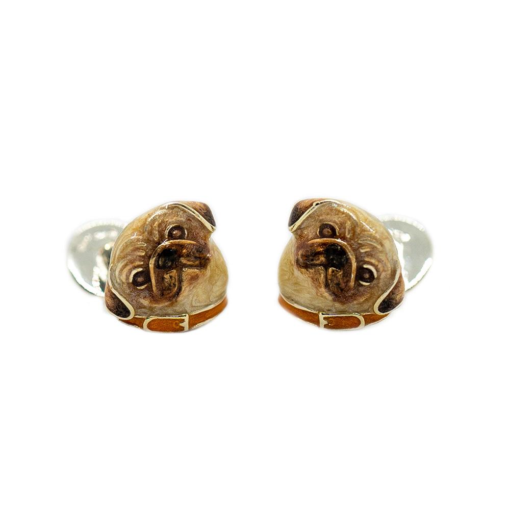 Pug Cufflinks 925 Silver - Italian Craftsmanship - SATURNO