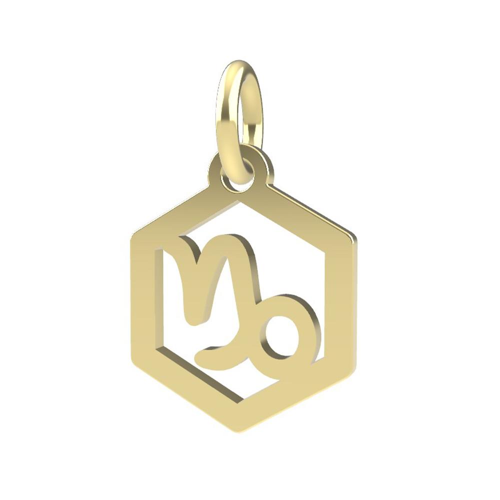 18kt yellow gold Capricorn Zodiac pendant - DEDIE