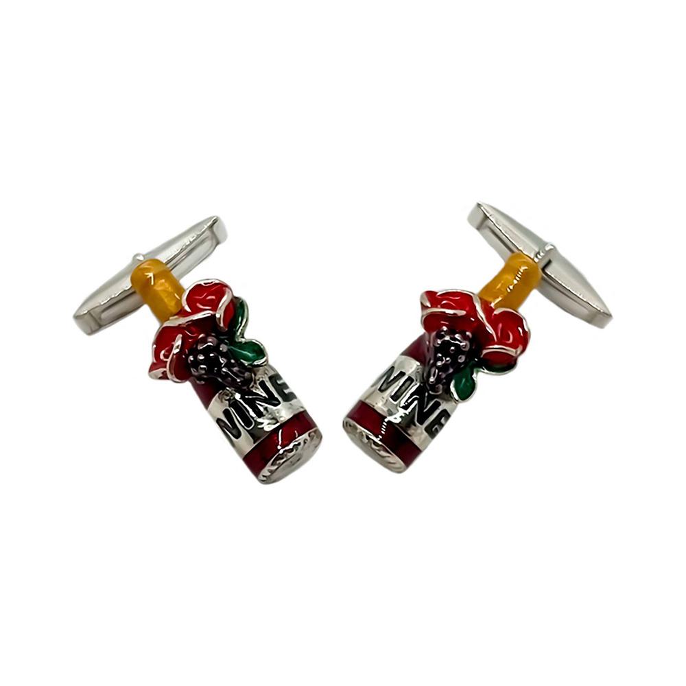 925 Silver Wine Bottle Cufflinks - Italian Craftsmanship - SATURNO