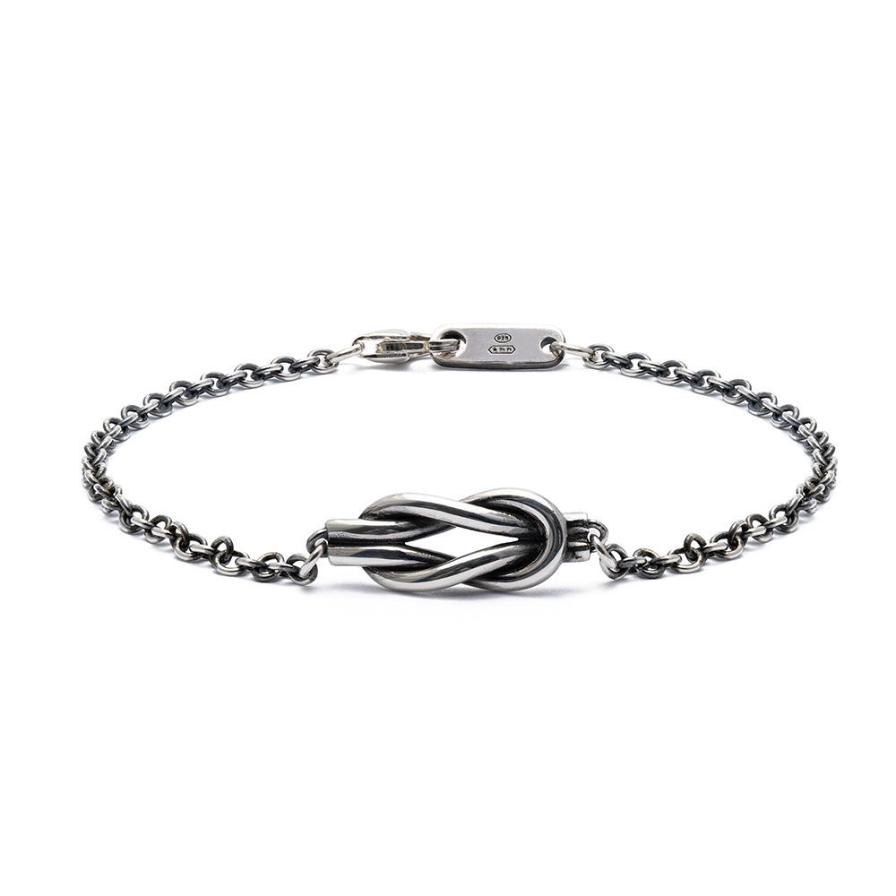 Bracciale catena e nodo reef argento 925 - VALENTINO DI LEONARDO