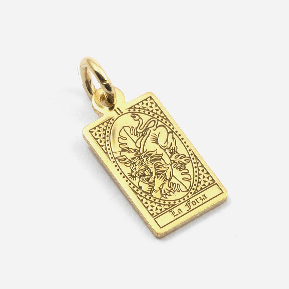 Tarot Card Pendant Strength in Gold Plated Silver - NOVE25