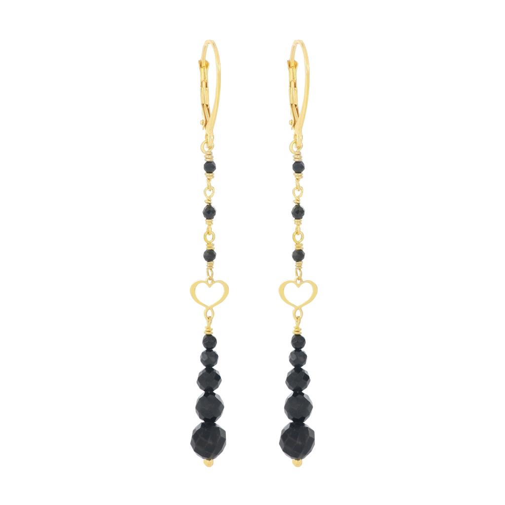 Maman et Sophie OROND12RMSF Black Spinel Drop Earrings (Pair) - MAMAN ET SOPHIE