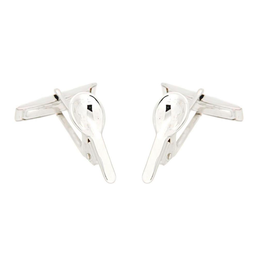 925 Silver Spoon Cufflinks - Handmade - SATURNO