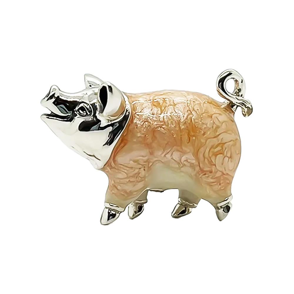 Little silver ornament Saturno Funny Pig ST122-3 - SATURNO