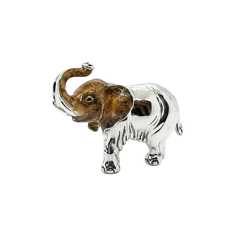 Small Enamelled Elephant silver ornament Saturno ST144-3 - SATURNO