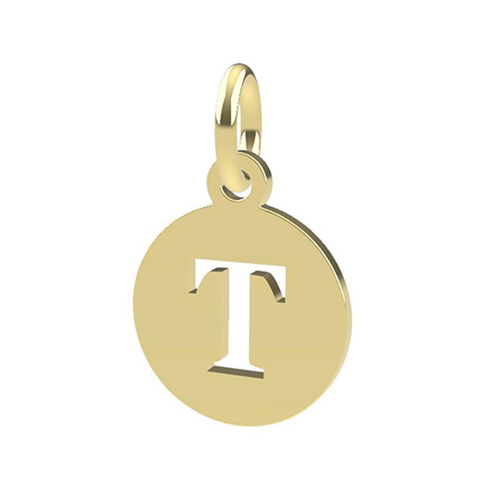 18kt yellow gold Letter T pendant - DEDIE