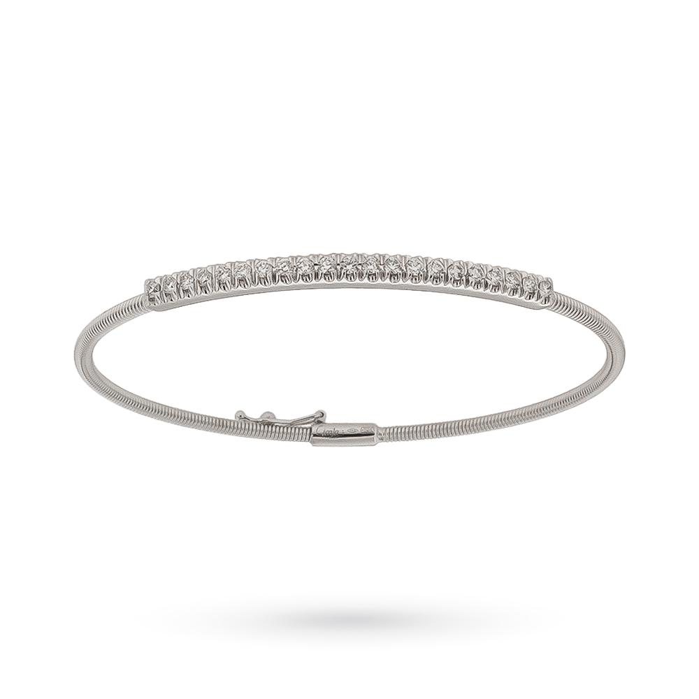 18kt White Gold Bangle with 0.54ct Diamonds - ORO TREND