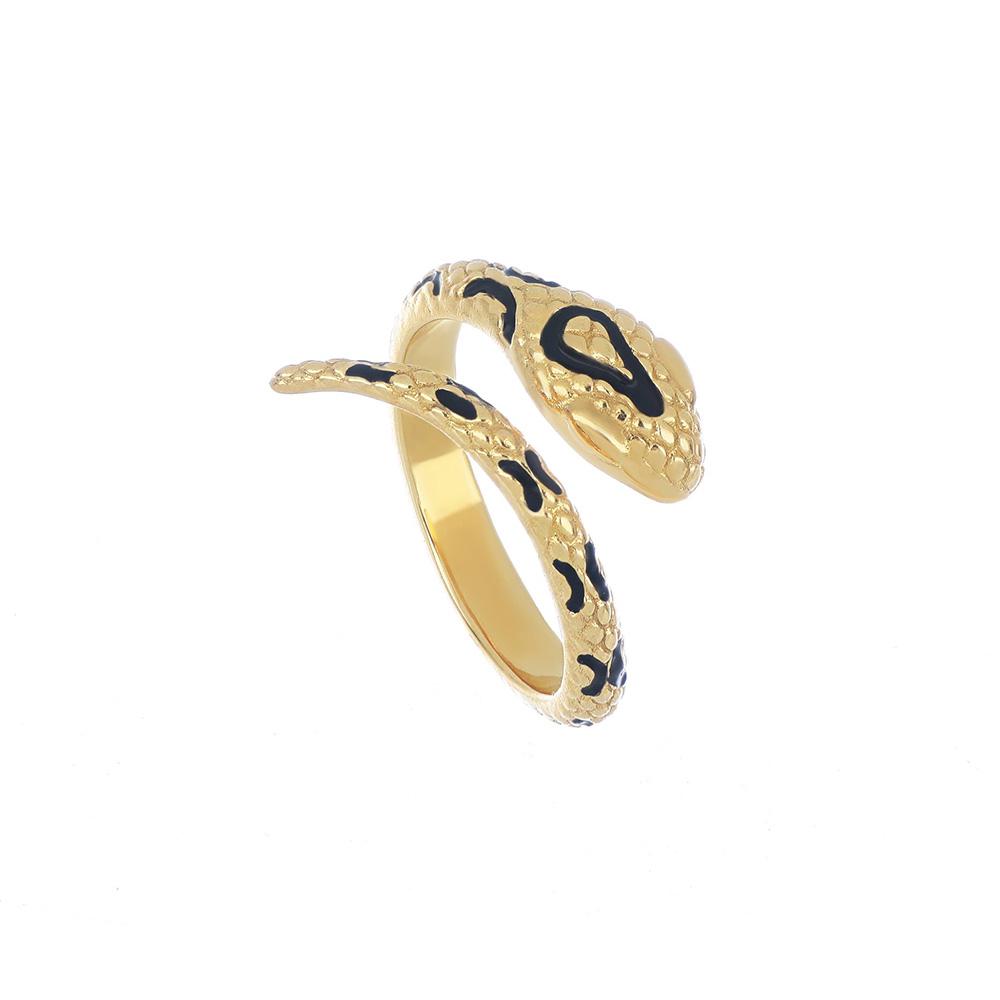 Maman et Sophie Black Enamel Snake Ring ANTORGI213 - MAMAN ET SOPHIE