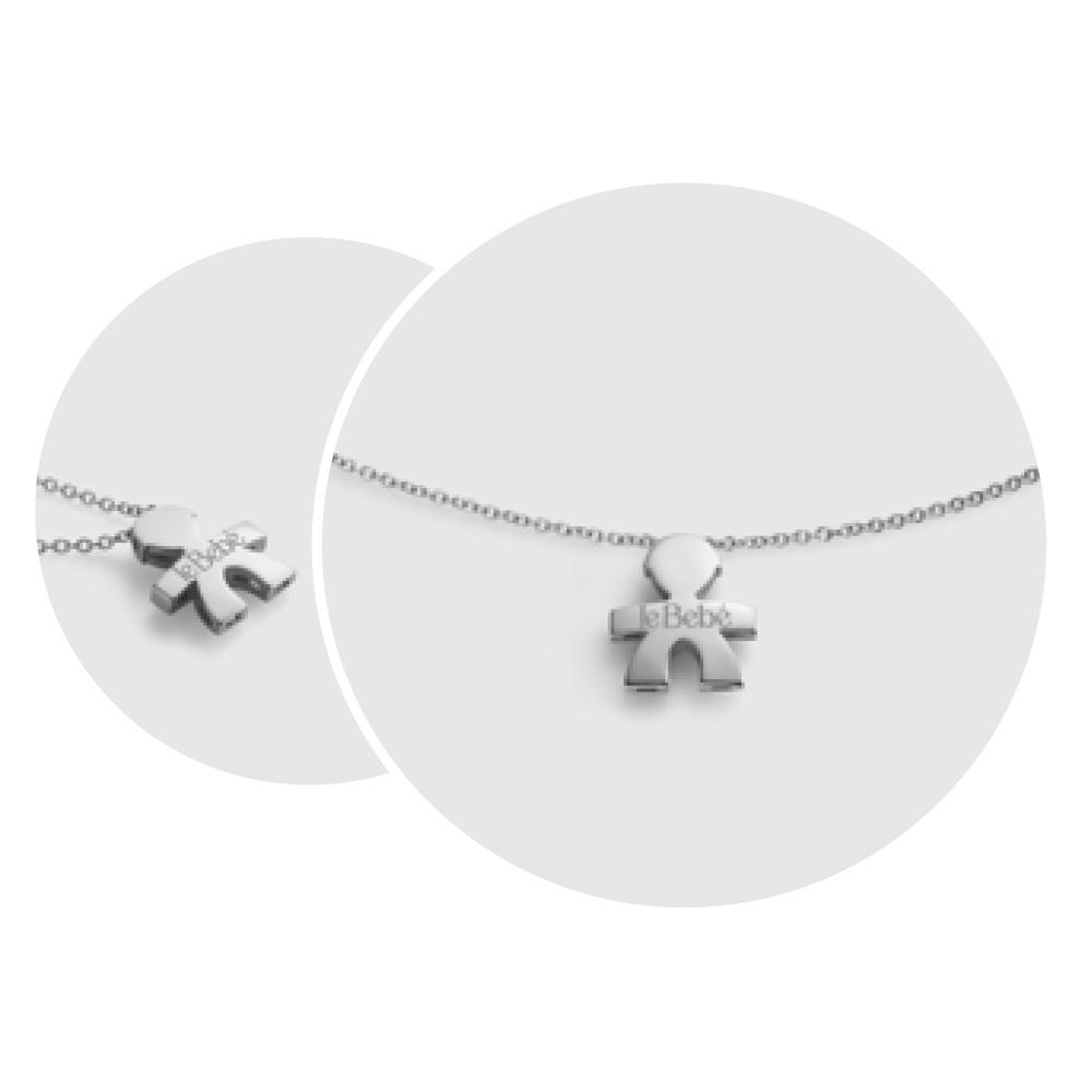 leBebe LBB902 necklace baby silhouette 18kt white gold - LE BEBE