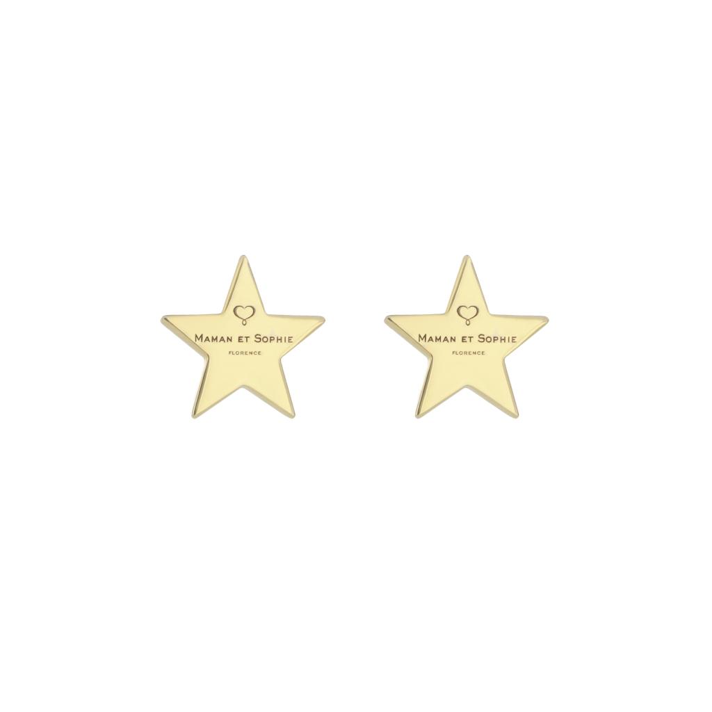 Earrings (pair) star plate logo Maman et Sophie ORARC43G - MAMAN ET SOPHIE