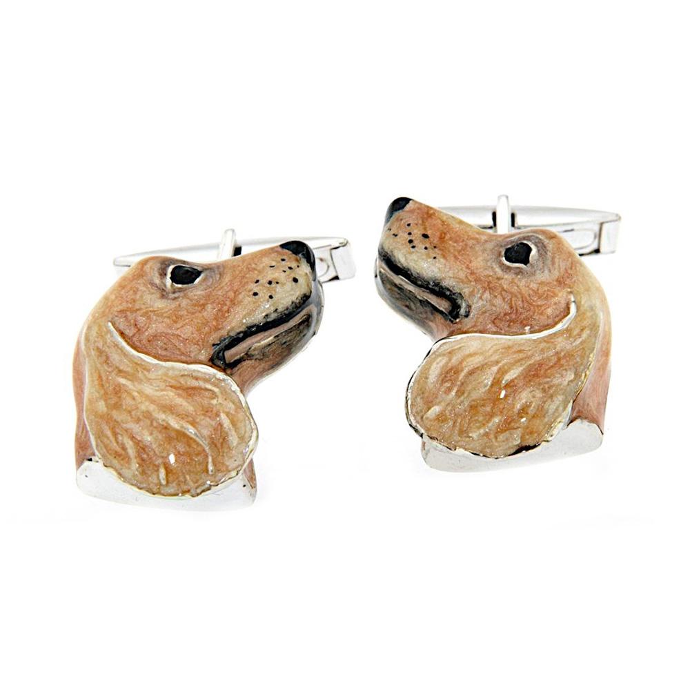 Cocker cufflinks in 925 silver - handmade - SATURNO