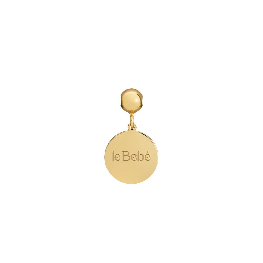 leBebe charm LBB972 in 18kt yellow gold round plate - LE BEBE