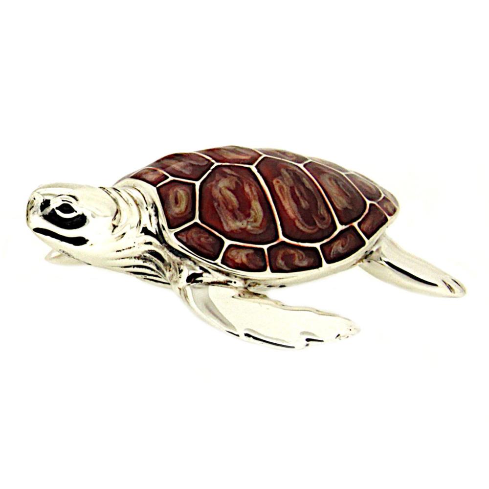 Small enamel tortoise ornament Saturno ST198-2 - SATURNO