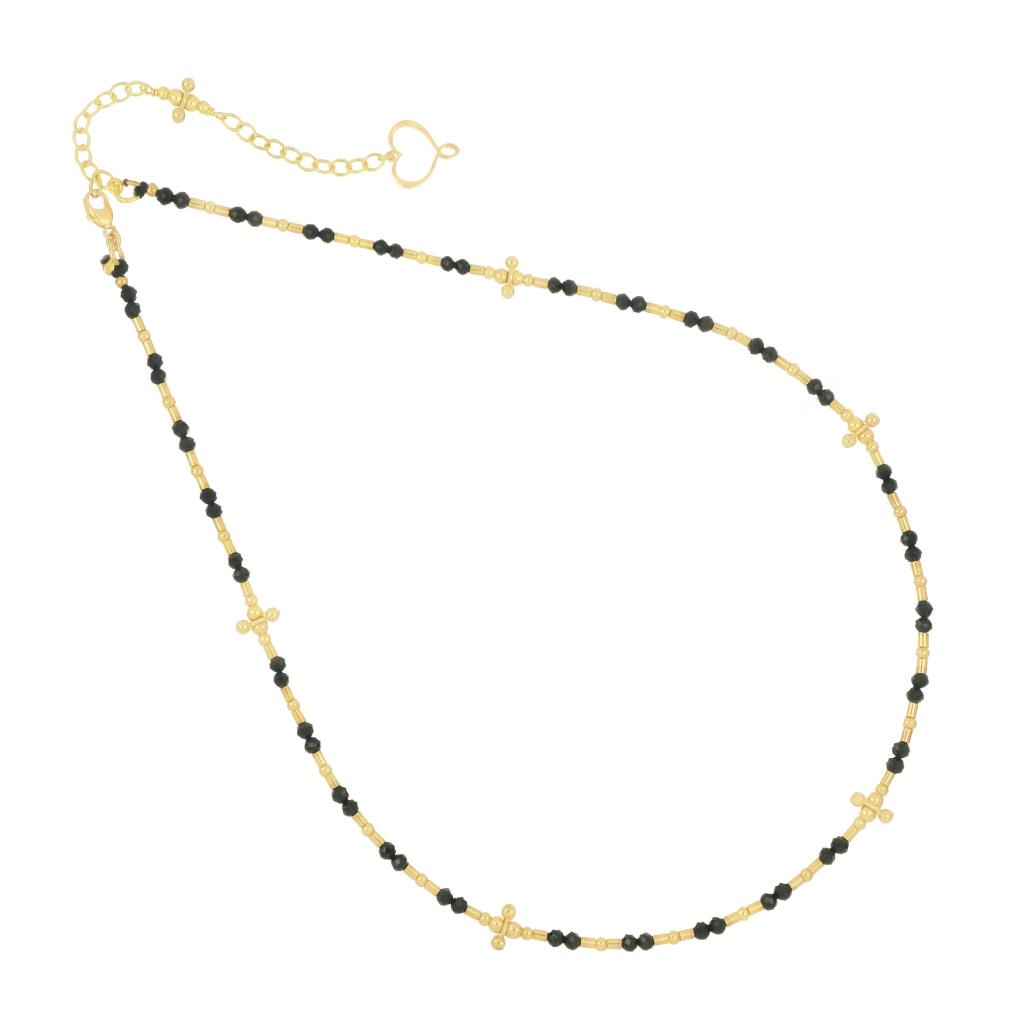 Maman et Sophie GCMAFSPSF Black Spinel Spheres Choker - MAMAN ET SOPHIE