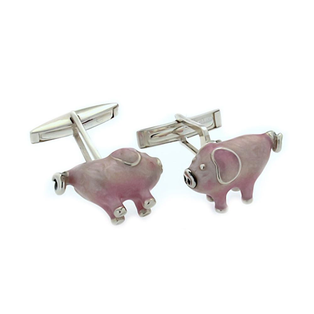 Pig Cufflinks 925 Silver - Italian Craftsmanship - SATURNO