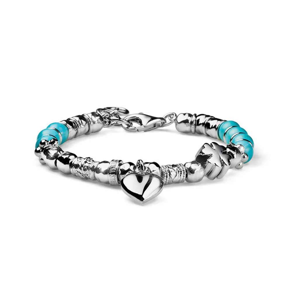 Bracciale donna aulite, cuore e quadrifoglio 16+3 cm - MARIA CRISTINA STERLING