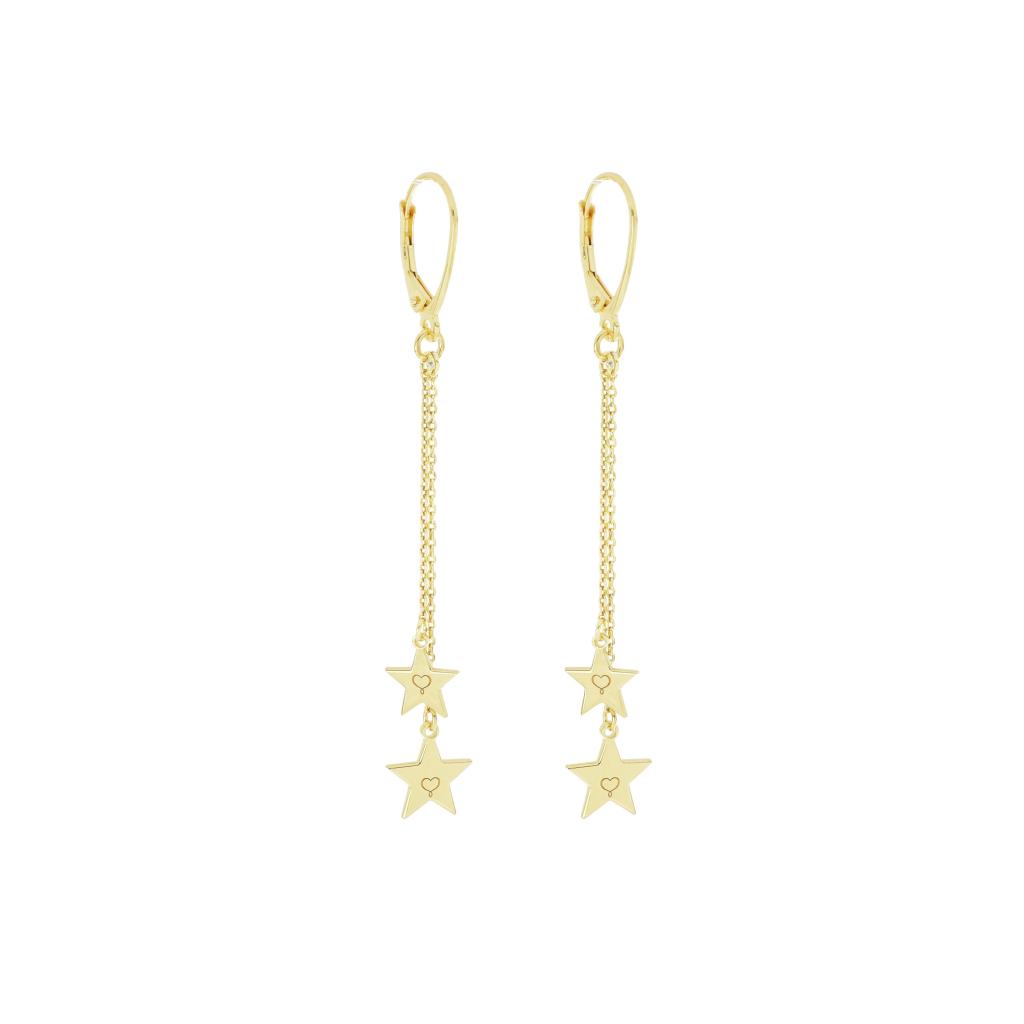 Earrings (pair) pendant 2 star plates logo Maman et Sophie ORARC732 - MAMAN ET SOPHIE