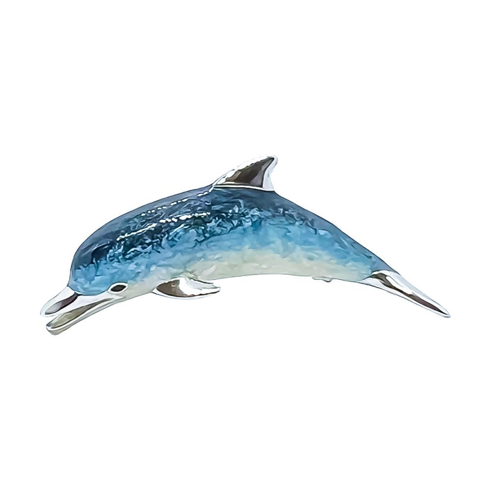 Medium enamel dolphin silver ornament Saturno ST158-2 - SATURNO