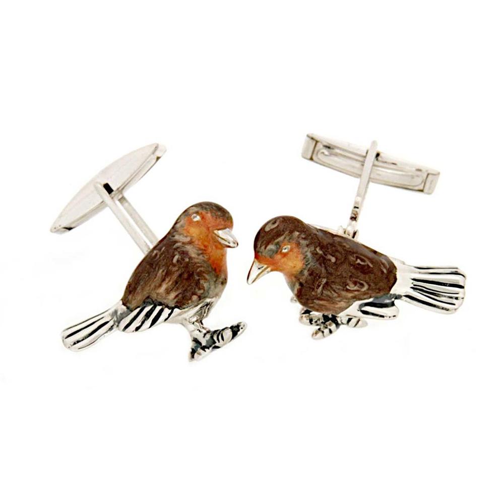 Robin Cufflinks 925 Silver - Italian Craftsmanship - SATURNO