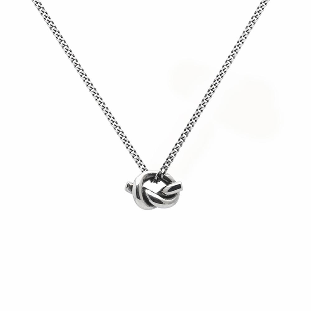 Single knot pendant groumette chain 925 silver - VALENTINO DI LEONARDO