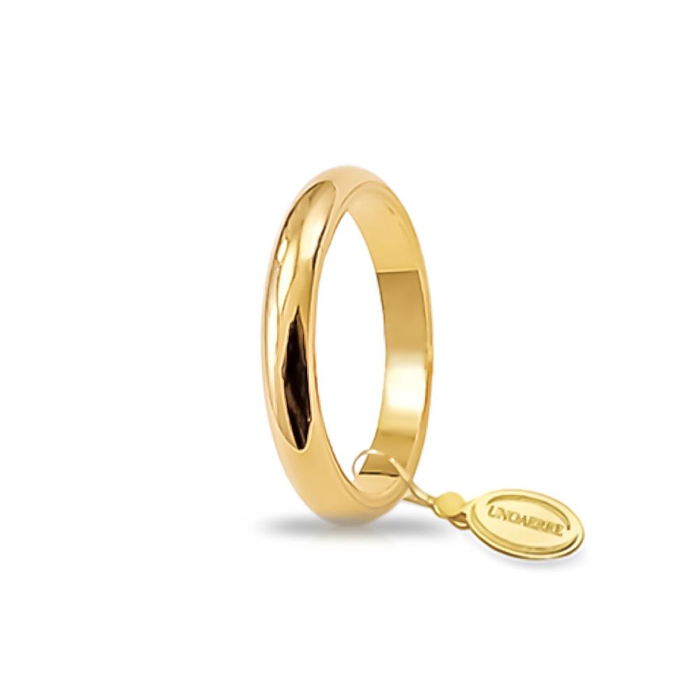 Yellow gold French wedding ring Gr 4.00 - Mm 2.85 - UNOAERRE