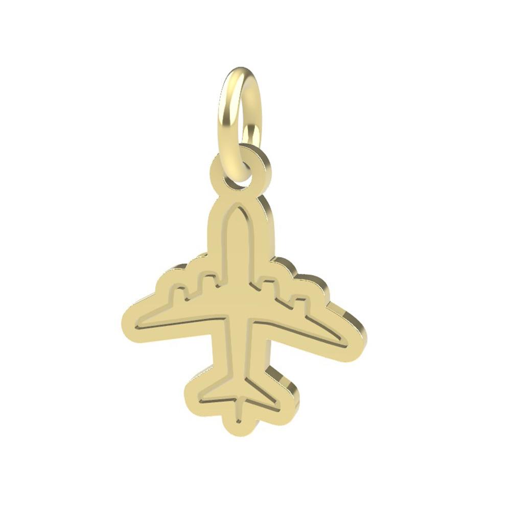 18kt yellow gold Airplane pendant - DEDIE