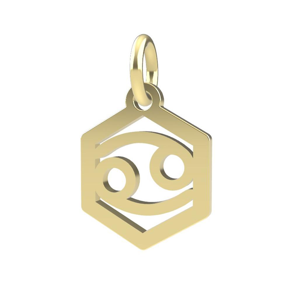 Cancer Zodiac pendant in 18kt yellow gold - DEDIE