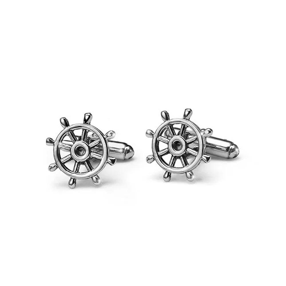 Neptune Rudder Men's Cufflinks in 925 sterling silver - MARIA CRISTINA STERLING