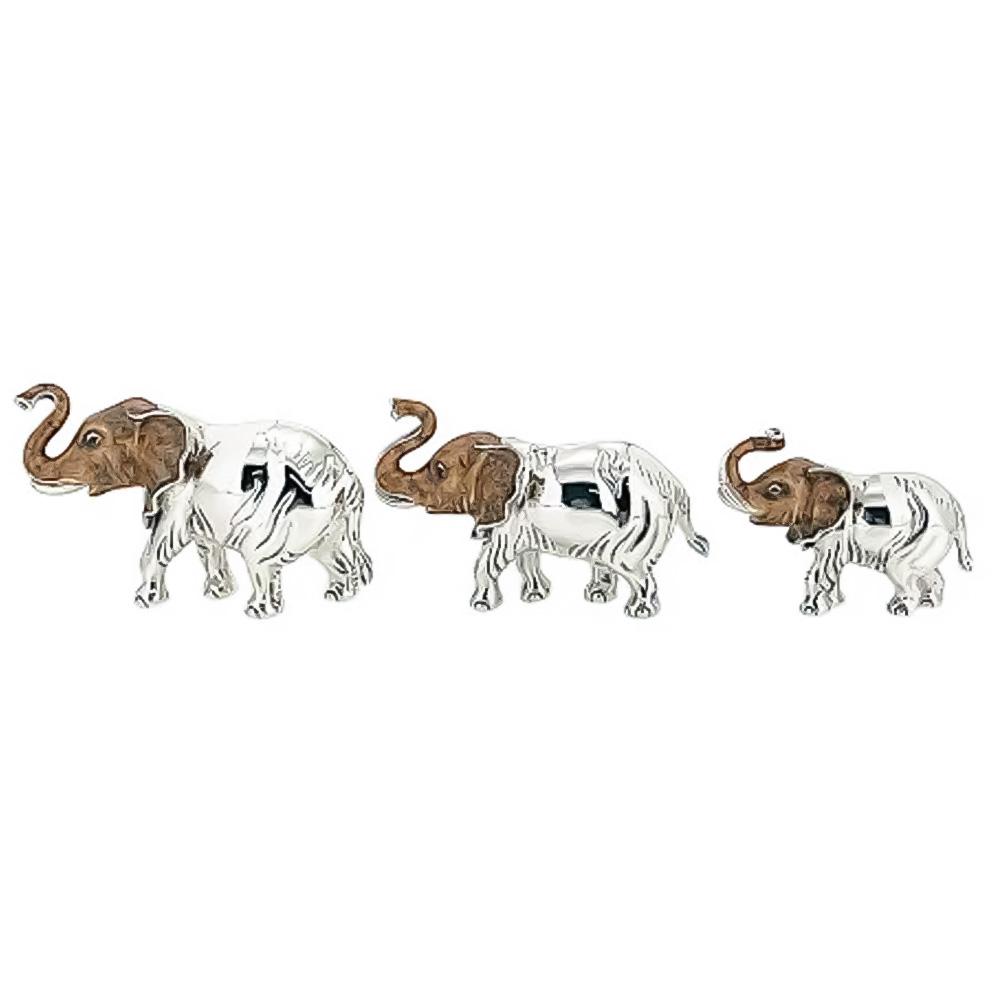 Enamelled Elephant Trio silver ornament Saturno ST144 - SATURNO