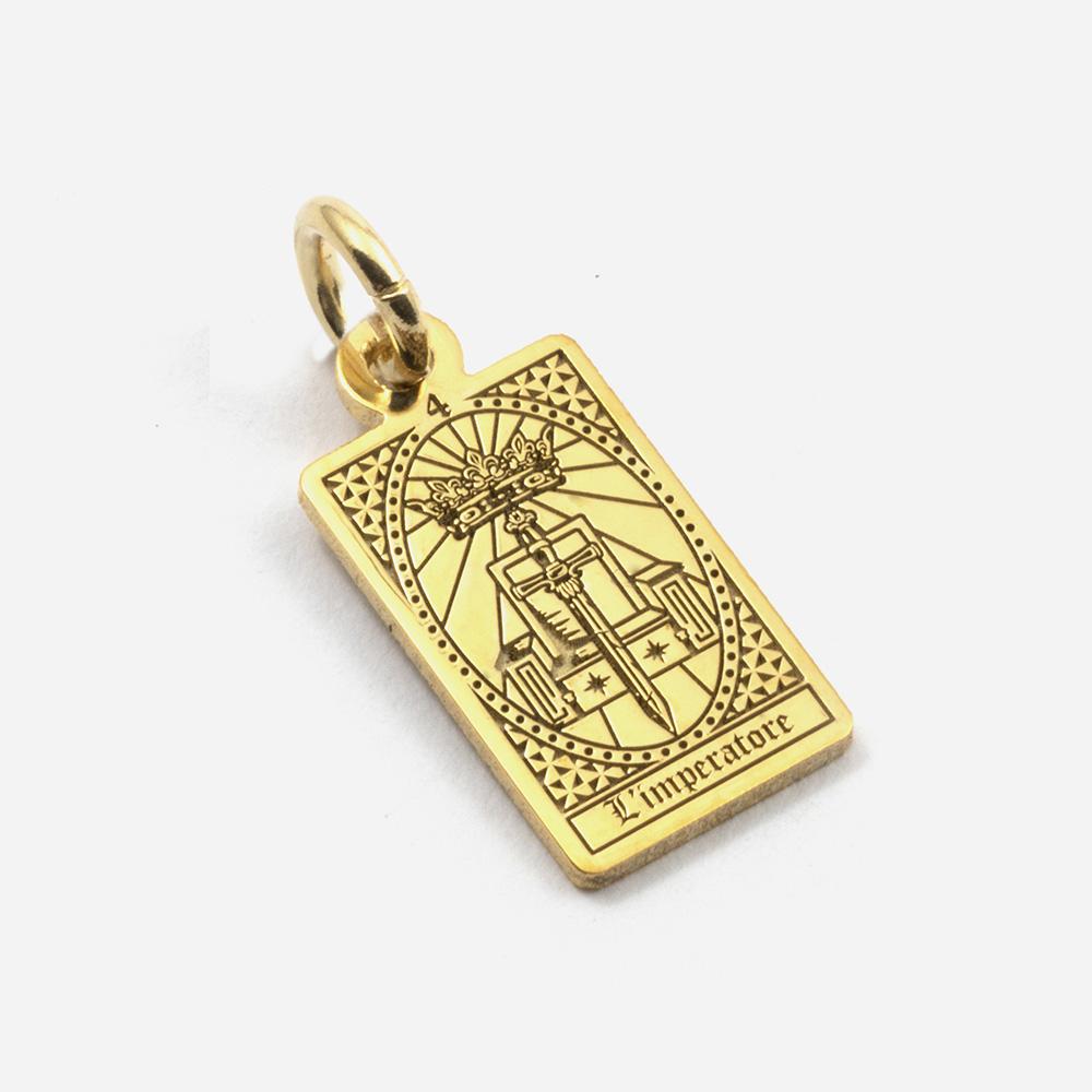 The Emperor Tarot Card Pendant in Gold Plated Silver - NOVE25