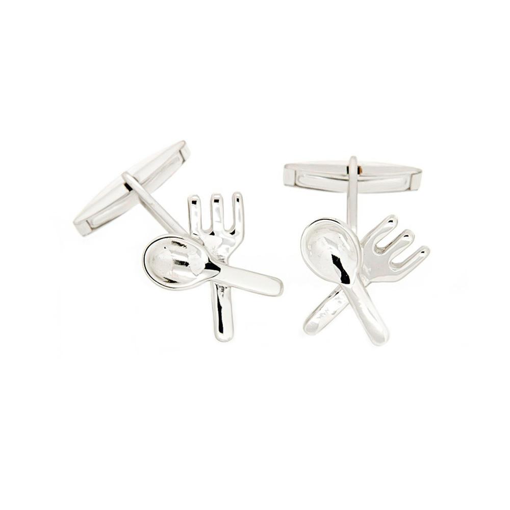 Spoon + fork cufflinks 925 silver - Italian craftsmanship - SATURNO