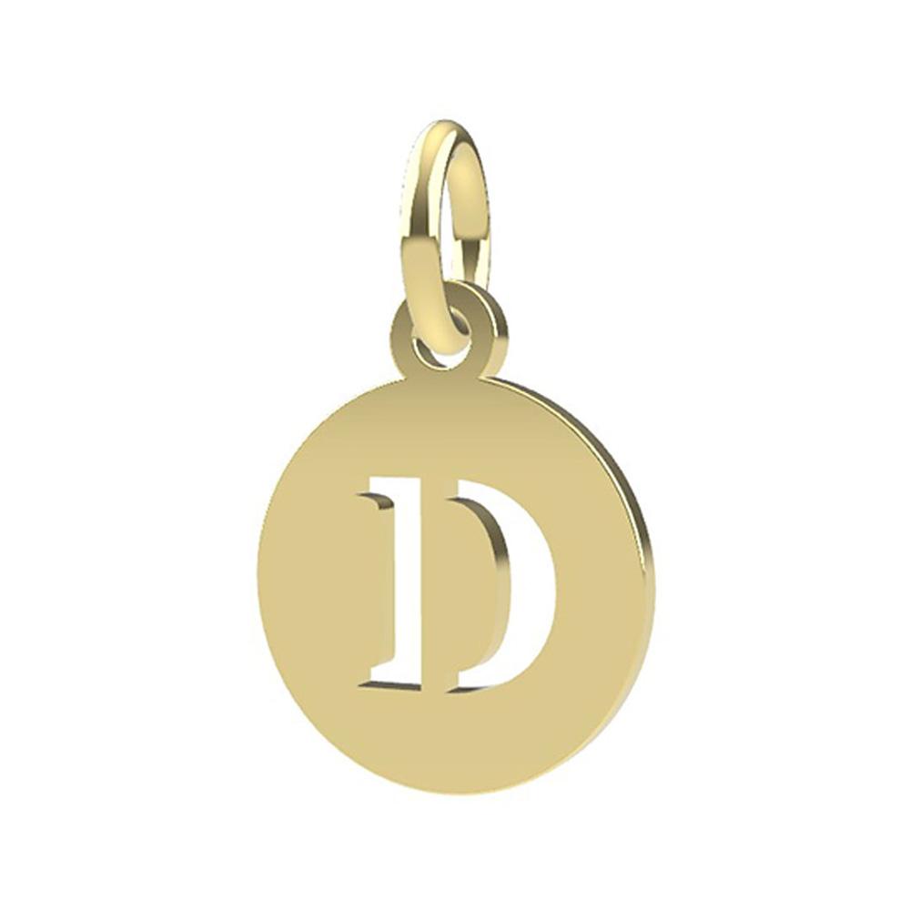 18kt yellow gold Letter D pendant - DEDIE