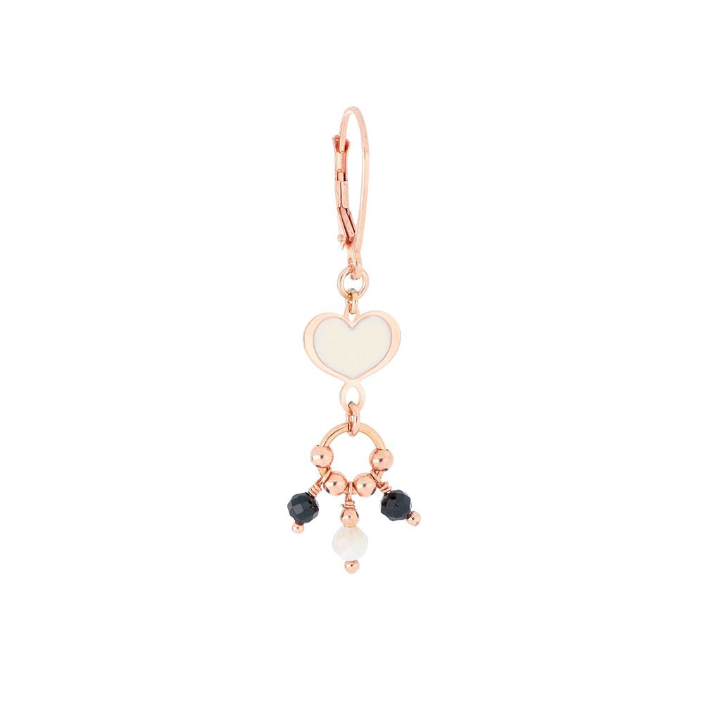 Maman Heart Spinel Stones And Nacre Earring - MAMAN ET SOPHIE