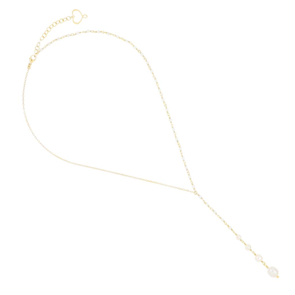 White wave choker long pendant pearls Maman et Sophie GCONDPRCT - MAMAN ET SOPHIE