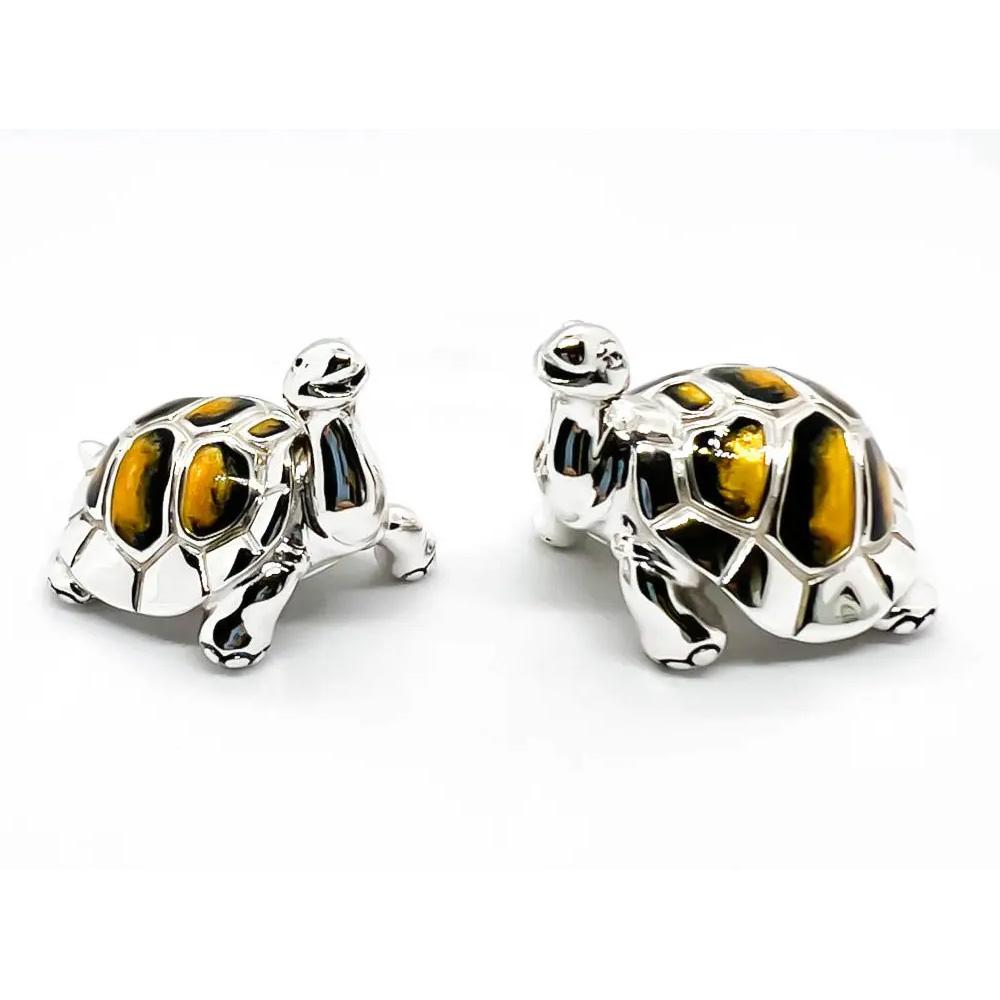 Enamelled turtles pair silver ornament Saturno ST11 - SATURNO