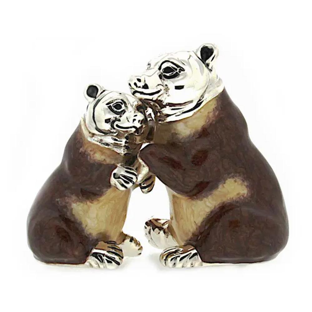 Pair of enamelled united bears ornament Saturno ST221 - SATURNO